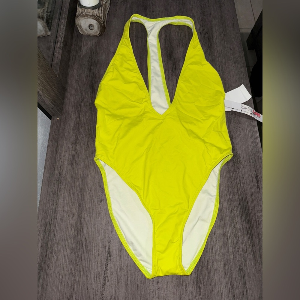 The Bikini Lab Neon Yellow One Piece Swimsuit